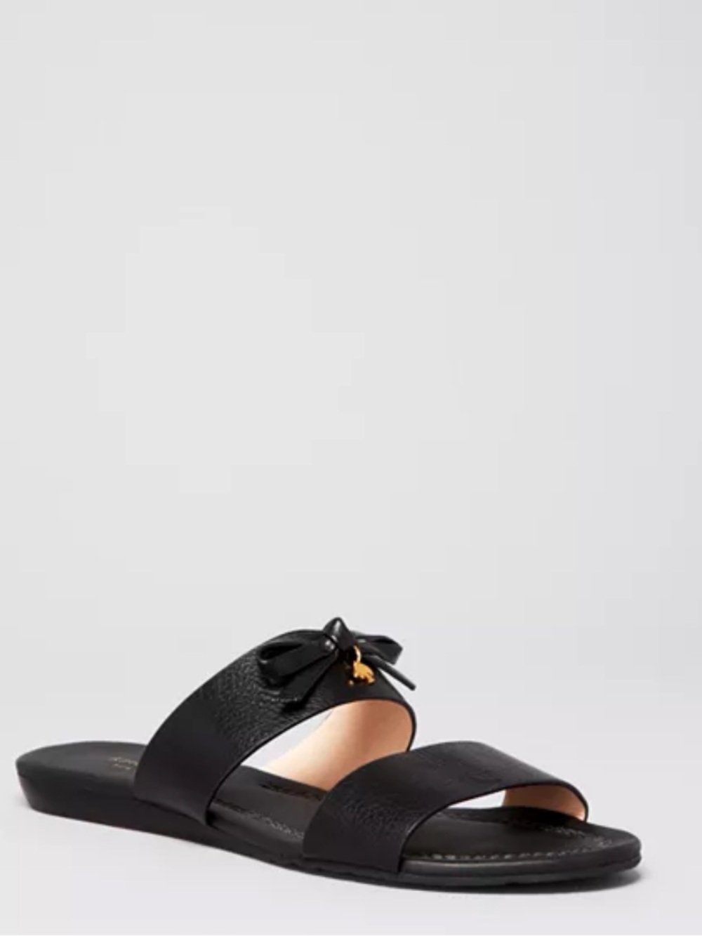 Kate Spade ‘Tulia’ Double Band Slide Sandals with Bow Details. Black. Size 8.
